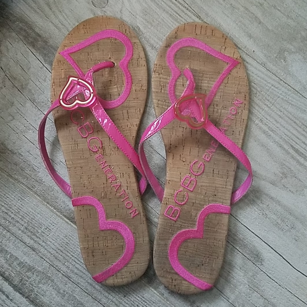 BCBG Heart Flip Flops